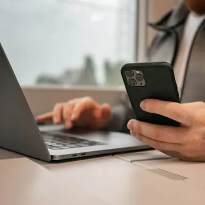 A man working on a laptop